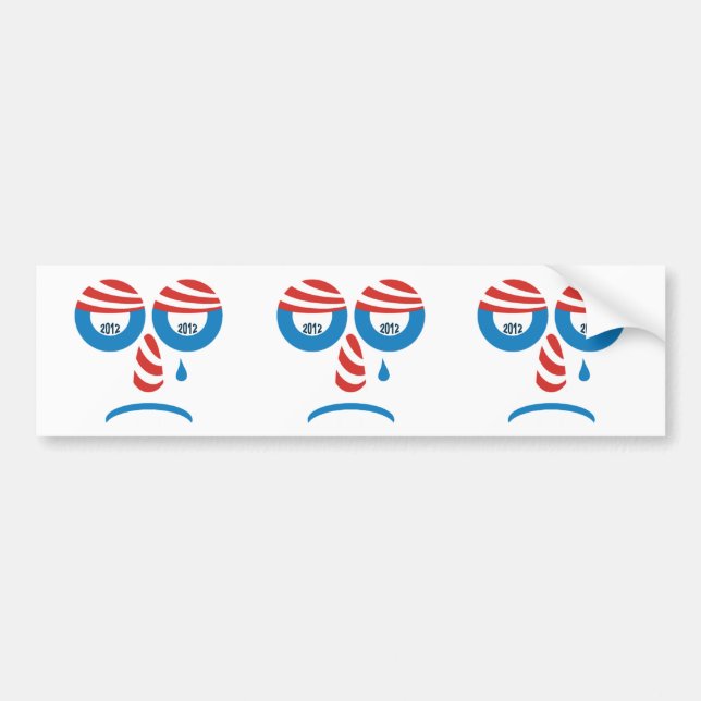 Obama 2012 Ledsen Ansikte Bildekal (Framsidan)