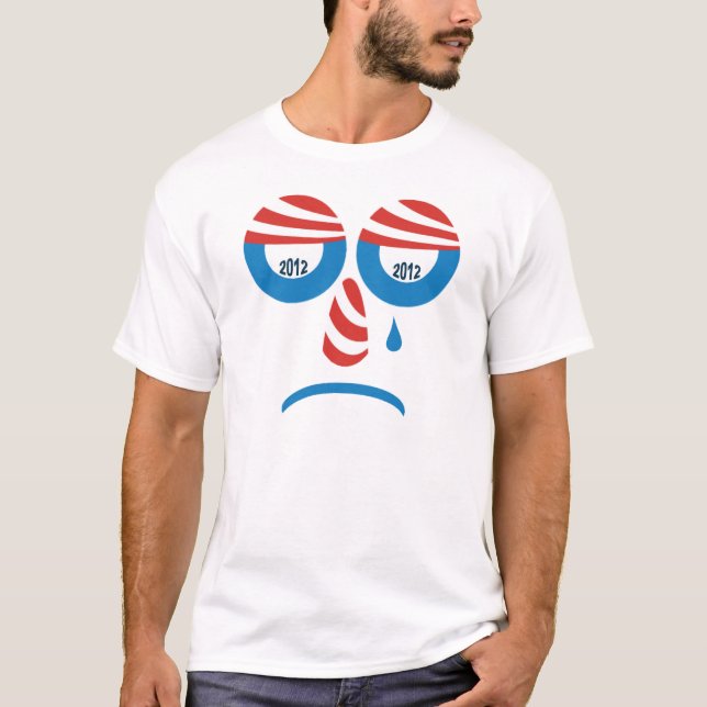 Obama 2012 ledsna ansikteT-tröja T Shirt (Framsida)