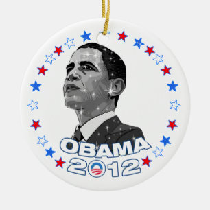 Obama 2012-Porträtt & Stars Julgransprydnad Keramik
