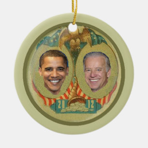Obama 2012 prydnad julgransprydnad keramik