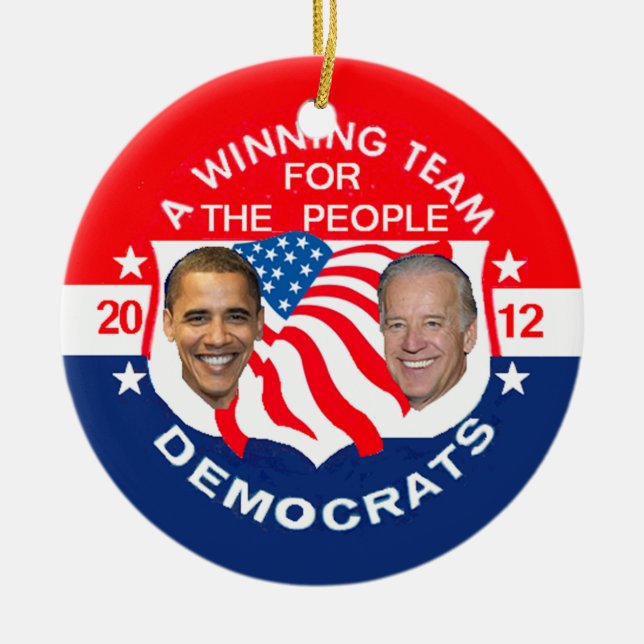 Obama 2012 prydnad julgransprydnad keramik (Framsidan)