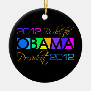 OBAMA 2012 prydnad Julgransprydnad Keramik