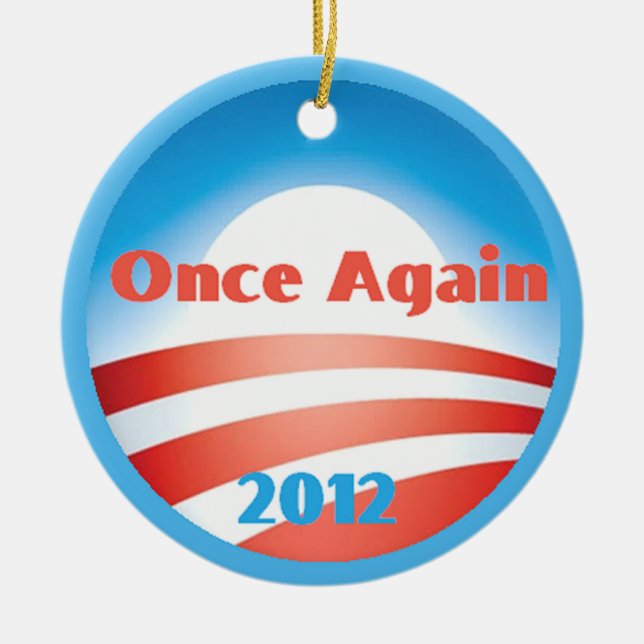 Obama 2012 prydnad julgransprydnad keramik (Framsidan)