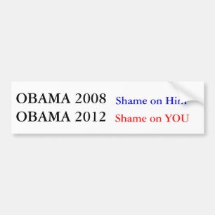 Obama 2012 skam på dig bildekal