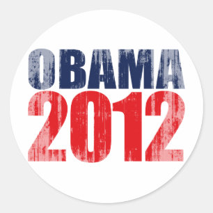 OBAMA 2012 Vintage.png Runt Klistermärke
