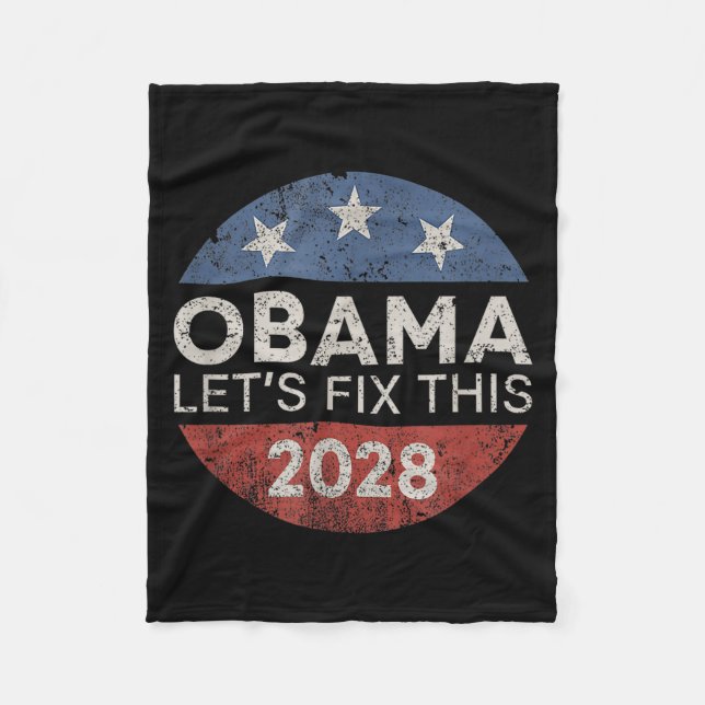 Obama 2028 3:e mandatperiod Låt oss fixa detta ret Fleecefilt (Framsidan)