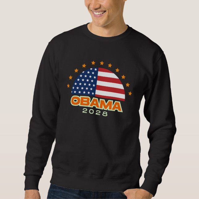 Obama 2028 American Flagga Hope Lång Ärmad Tröja (Framsida)
