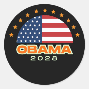 Obama 2028 American Flagga Hope Runt Klistermärke
