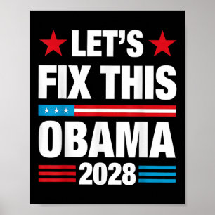 Obama 2028 American Flagga Obama For President 202 Poster