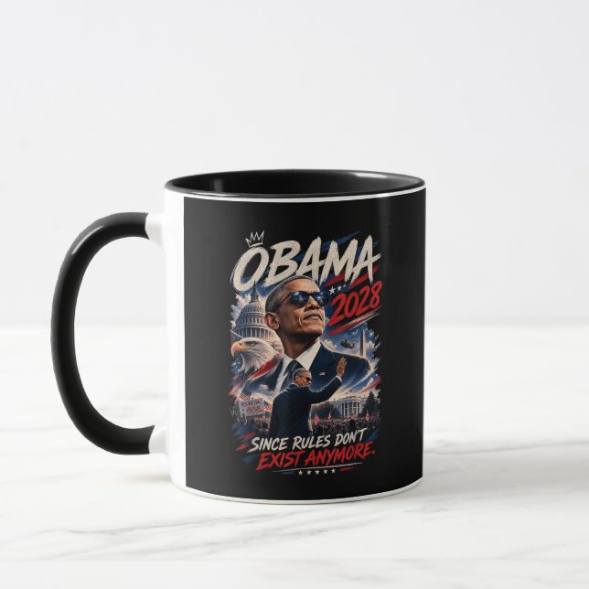 Obama 2028 Eftersom Regler Inte Existerar Längre Mugg (Vänster)