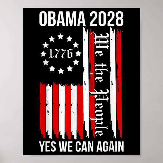 Obama 2028 Ja, vi kan återigen använda oss av Flag Poster (Framsidan)