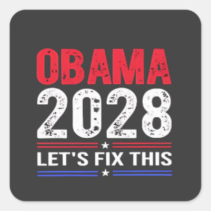 Obama 2028 Låt oss Korrigera detta demokratiska va Fyrkantigt Klistermärke