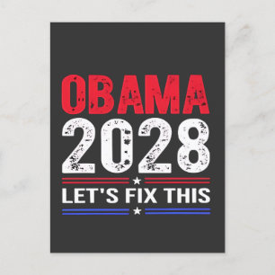 Obama 2028 Låt oss Korrigera detta demokratiska va Meddelande Vykort
