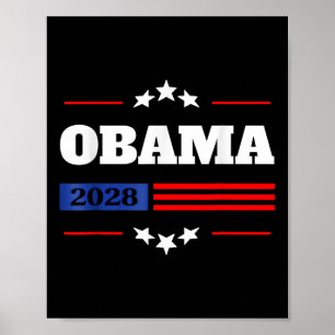 Obama 2028 President American Flagga Pro Obama Vin Poster