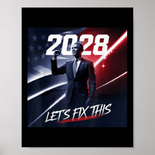 Obama 2028 Vintage Patriotic Policy Rally Obama Poster