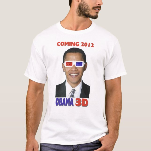 Obama 3D T-tröja Tee (Framsida)