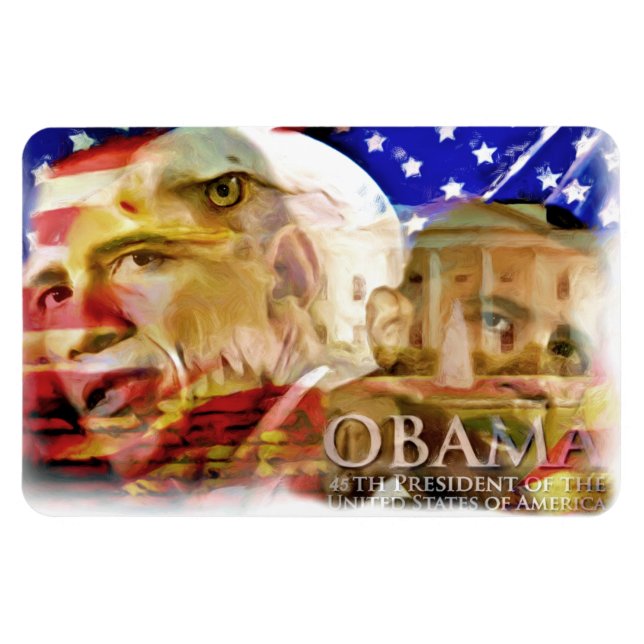 Obama,44-45:e president_ PrePremium Flexi Magnet (Horisontell)