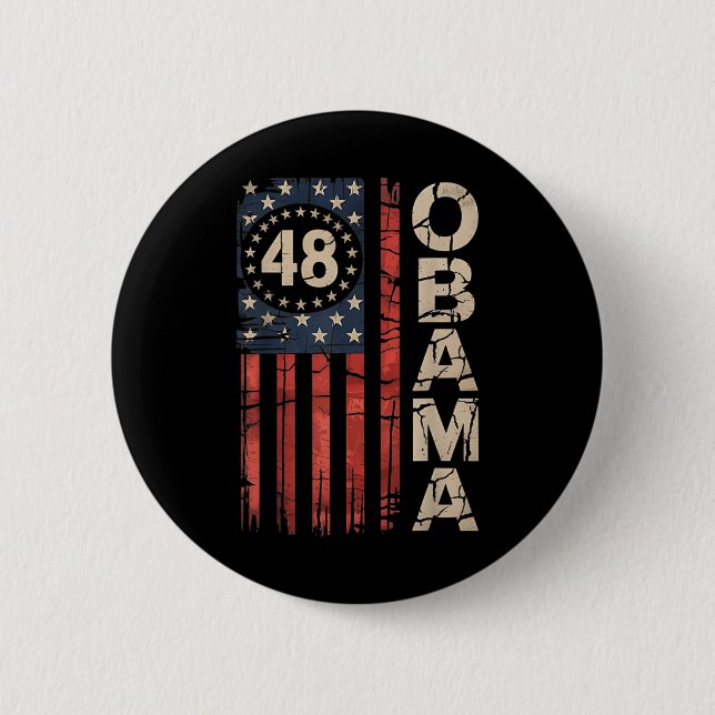 Obama, 48:e president Amerikanska Flagga Obama för Knapp (Framsida)