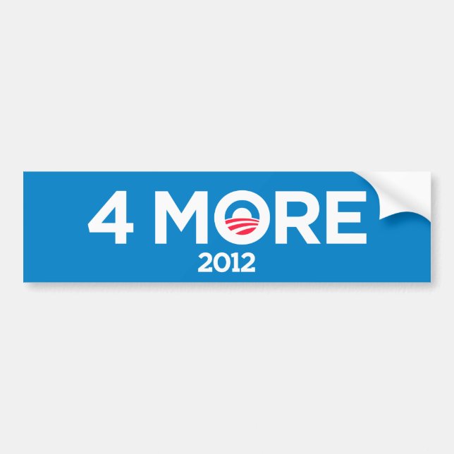 Obama 4 mer år bildekal 2012 (Framsidan)
