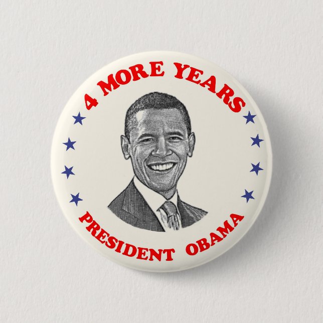 Obama 4 mer år knapp (Framsida)
