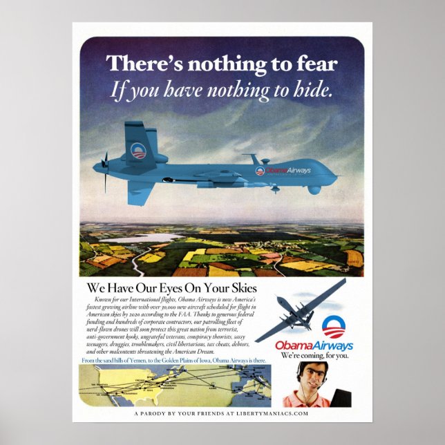 Obama Airways Drone Parody Poster (Framsidan)