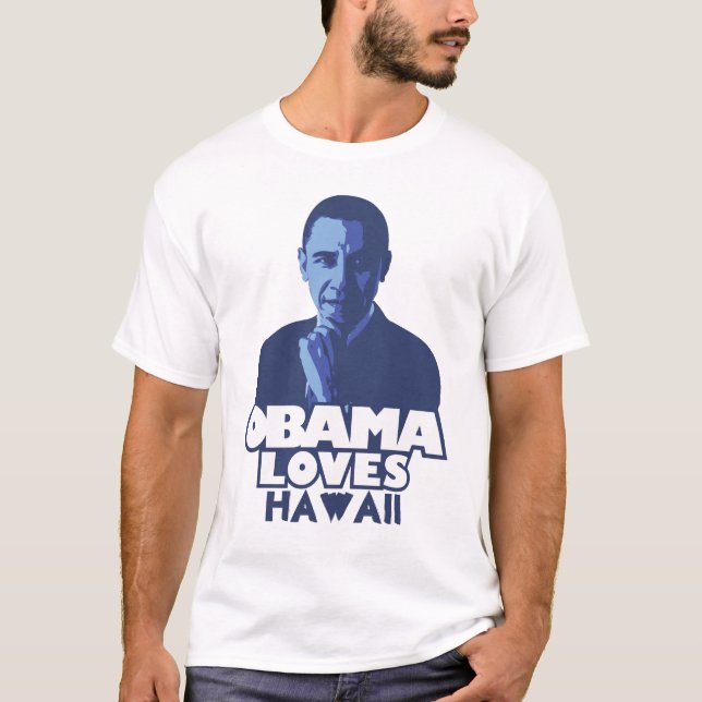 OBAMA ÄLSKAR Hawaii Tee Shirt (Framsida)