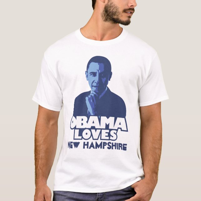 OBAMA ÄLSKAR New Hampshire T-shirt (Framsida)