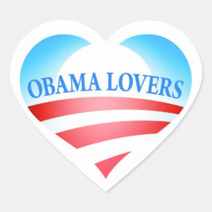 Obama älskareklistermärkear hjärtformat klistermärke