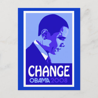 Obama - Ändra blått vykort