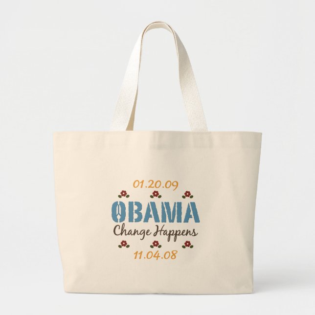 Obama ändring händer totot hänger lös jumbo tygkasse (Framsidan)