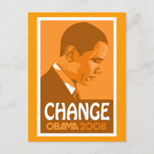 Obama - ändringsmörk - orange vykort