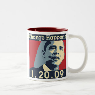 Obama ändringsmugg Två-Tonad mugg