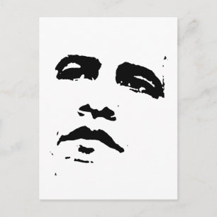 Obama Ansikte T-shirt Vykort