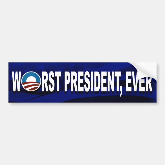 Obama är den värst presidenten, någonsin bildekal (Framsidan)