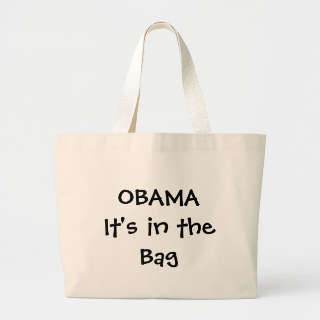 OBAMA är det i hänga lös Jumbo Tygkasse (Framsidan)