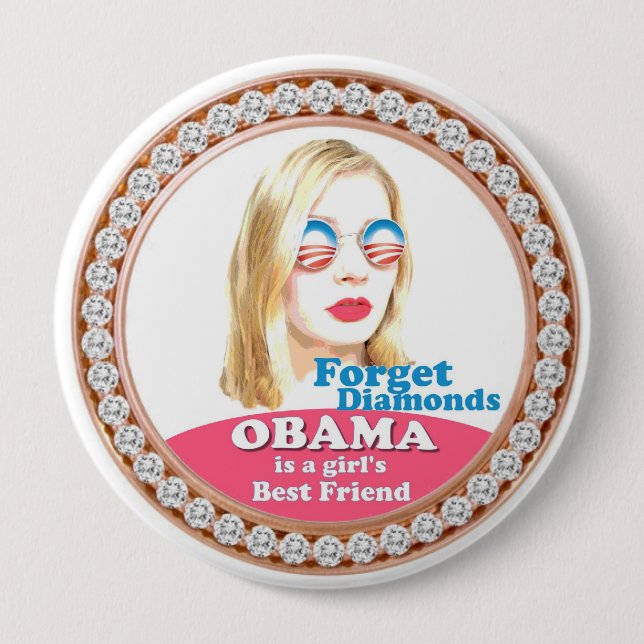 Obama är en flicka bästa vän knapp (Framsida)