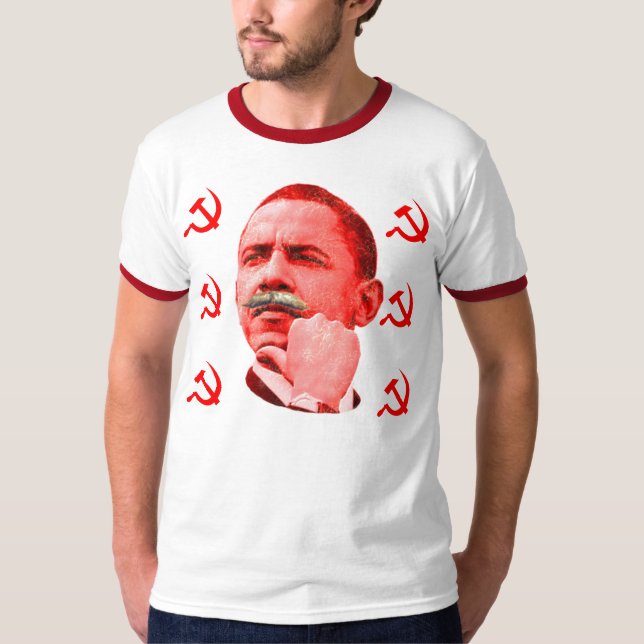 Obama är en kommunist t shirt (Framsida)