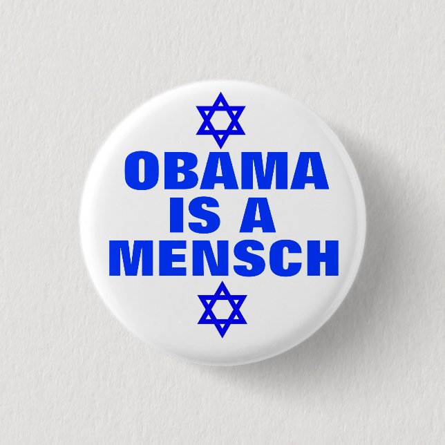 Obama är en Mensch 2012 Knapp (Framsida)