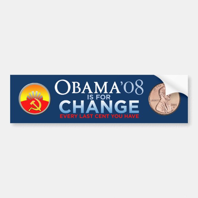 OBAMA ÄR FÖR DIN ÄNDRINGSbildekal Bildekal (Framsidan)