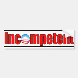 Obama är inkompetent bildekal
