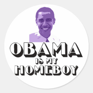 Obama är min Homeboy Runt Klistermärke
