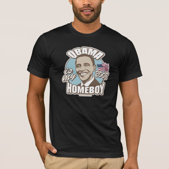 Obama är min Homeboymörkskjorta Tee (Framsida)