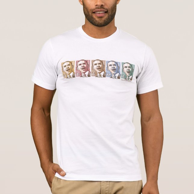Obama avbildar skjortan tee shirt (Framsida)
