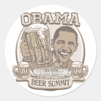 Obama Beer-toppmötet Ickepartisanskt redskap Runt Klistermärke