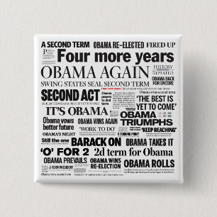 Obama Beträffande-Valde rubrikCollage knäppas Knapp