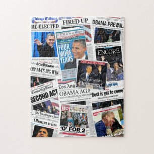 Obama Beträffande-Valde tidningsCollagepussel Pussel