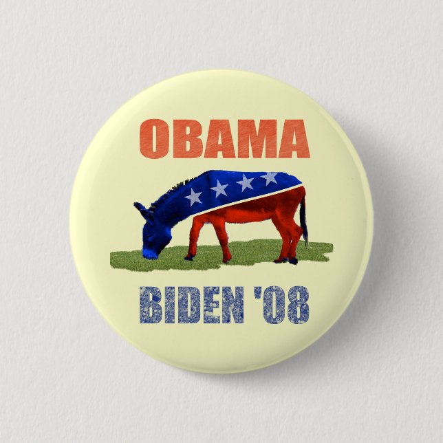 Obama Biden '08 Demokratisk knapp (Framsida)