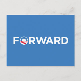 Obama Biden 2012 Forward (White on Light Blue) Vykort