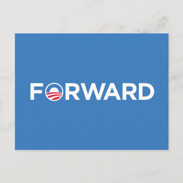 Obama Biden 2012 Forward (White on Light Blue) Vykort (Framsida)