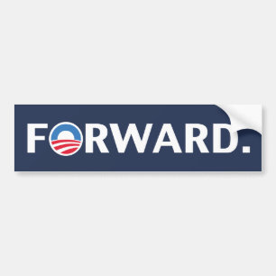 Obama/Biden 2012 framåt slogan (vit på blått) Bildekal
